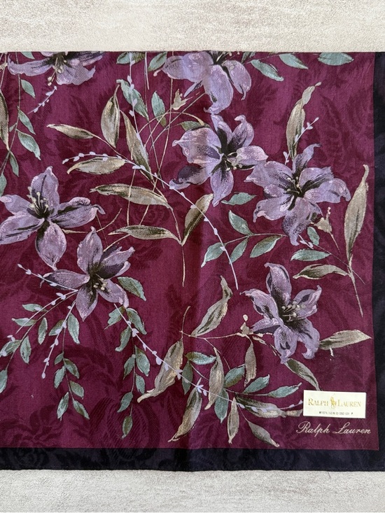 Ralph Lauren Accessories - Ralph Lauren Plum Floral Decorative Panel in Burgundy